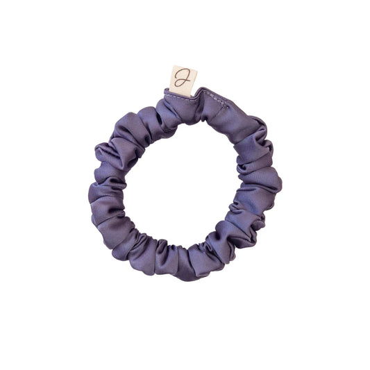 Mini Chouchou en Satin Gris Foncé - Les Chouchous de Justine