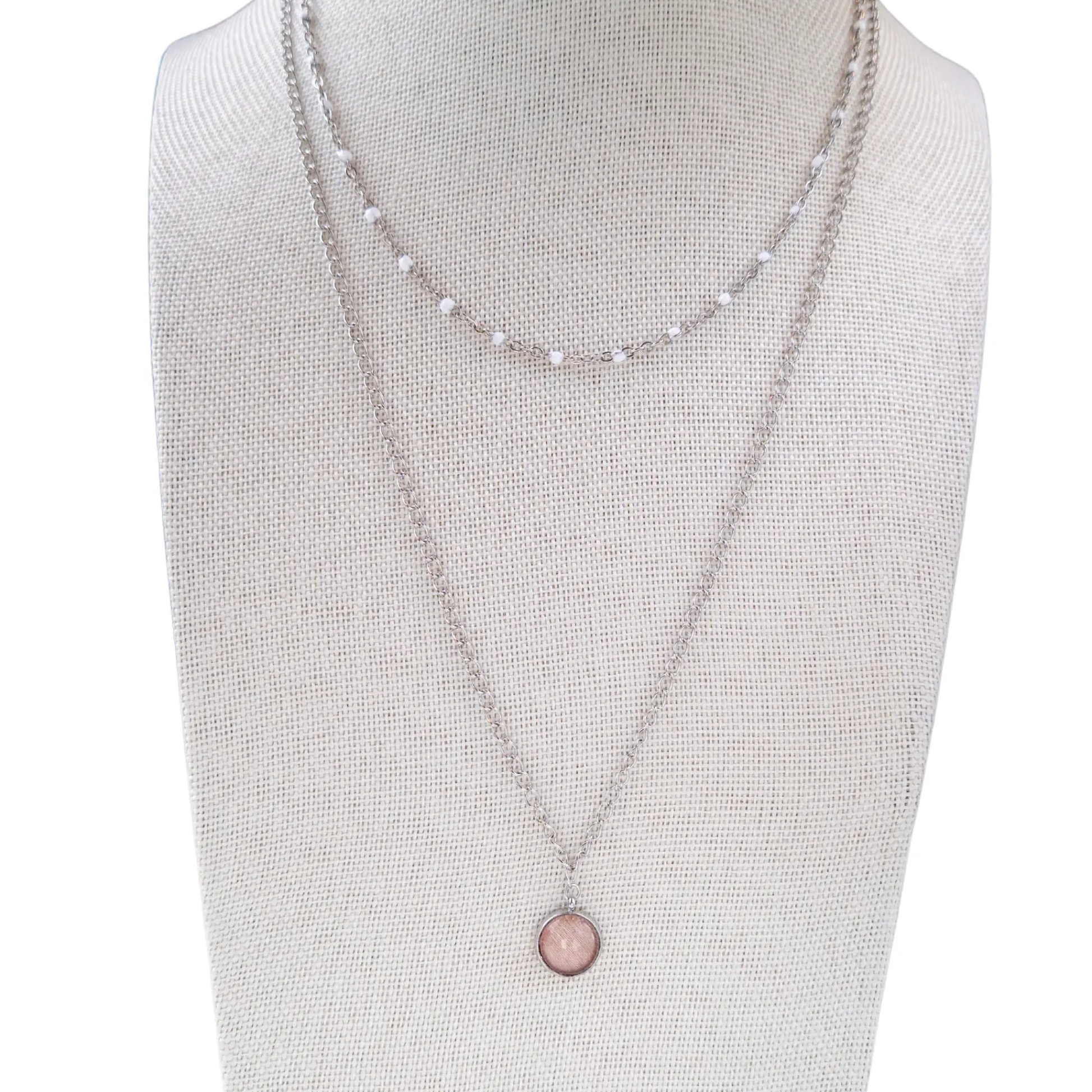 Collier avec Pendentif Rose Dragée - Les Chouchous de Justine
