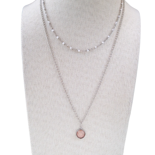 Collier avec Pendentif Rose Dragée - Les Chouchous de Justine