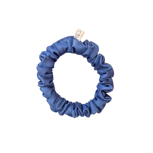 Mini Chouchou en Satin Bleu Lapis - Les Chouchous de Justine