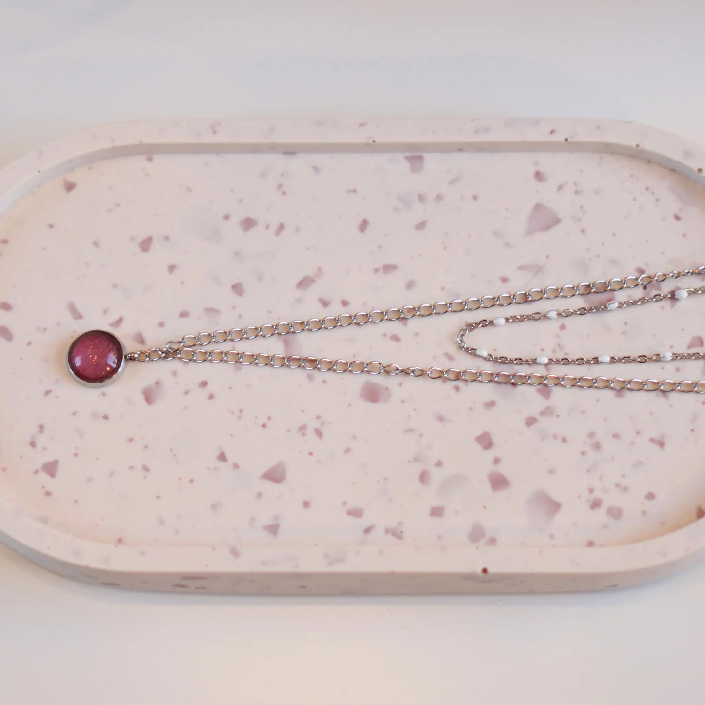 Vieux Rose Foncé - Collier Double - Les Chouchous de Justine