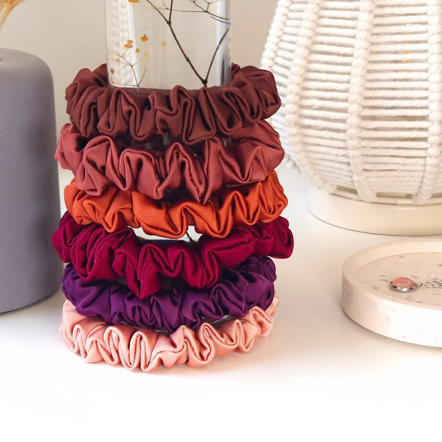 Mini Chouchou en Satin Cognac - Les Chouchous de Justine