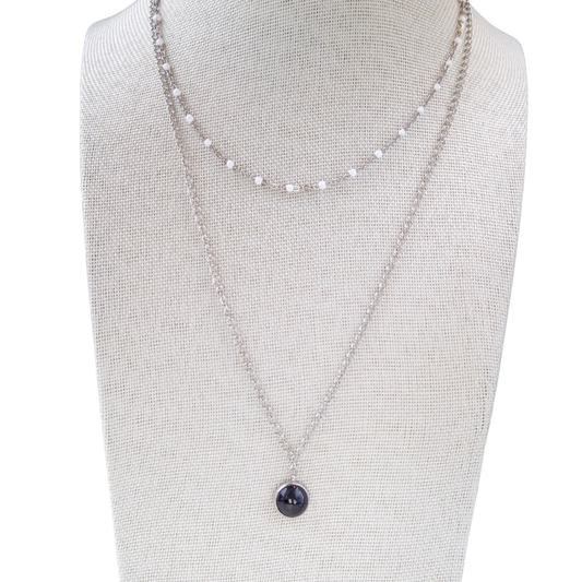 Collier avec Pendentif Noir - Les Chouchous de Justine
