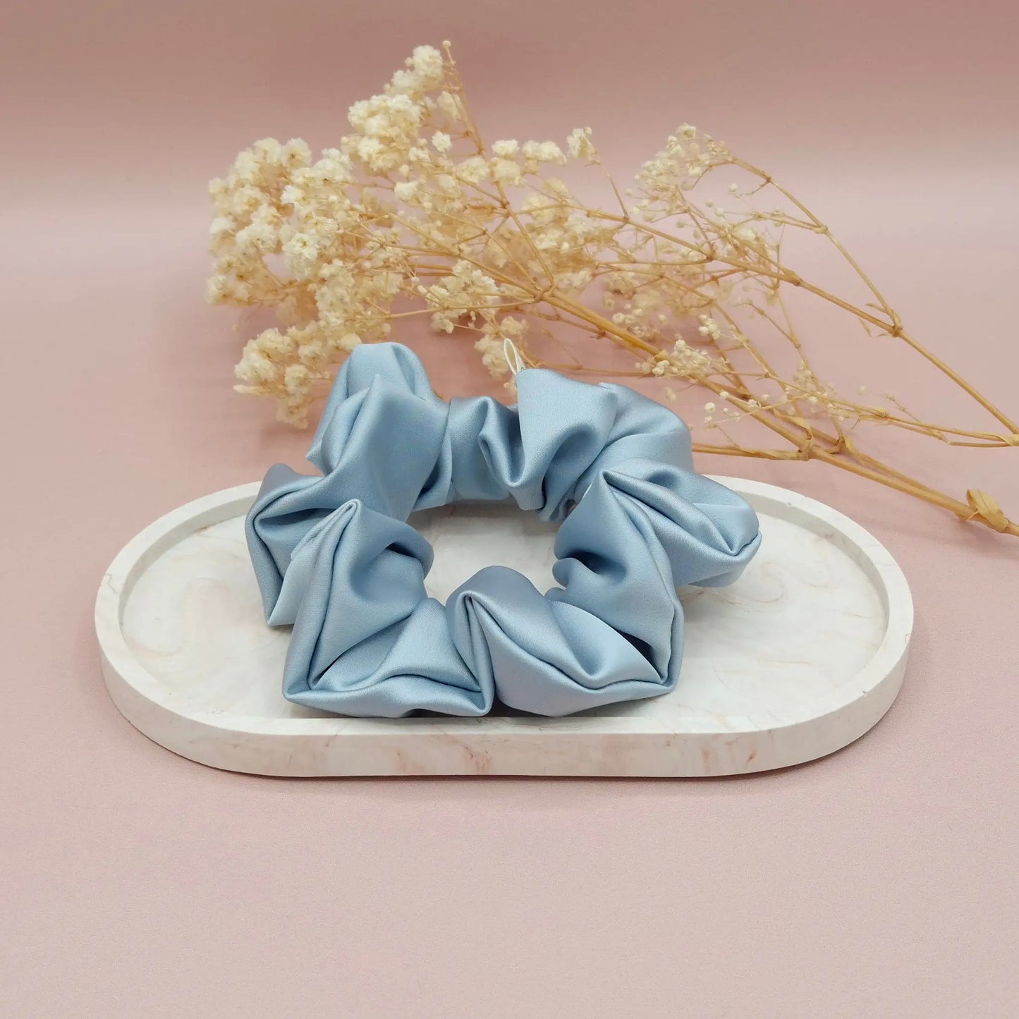 Chouchou en Satin Bleu Ciel - Les Chouchous de Justine
