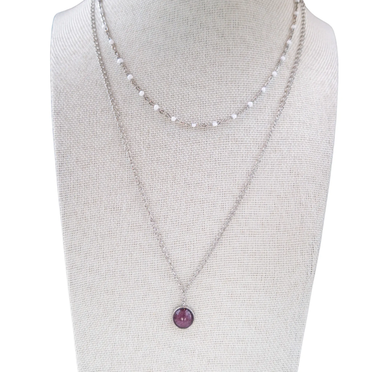 Collier avec Pendentif Prune - Les Chouchous de Justine