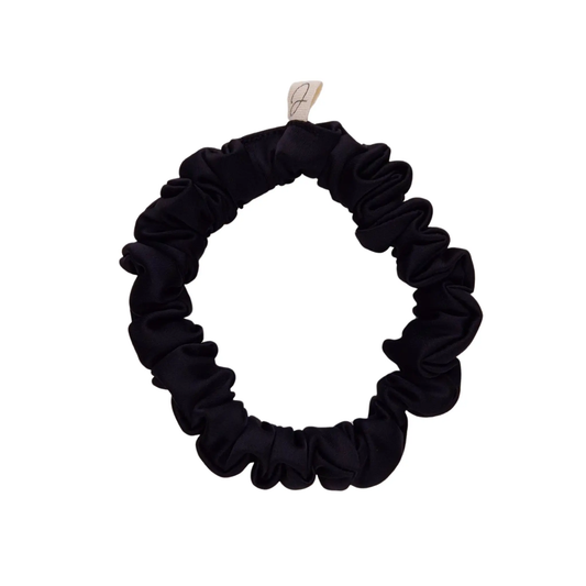 Mini Chouchou en Satin Noir - Les Chouchous de Justine