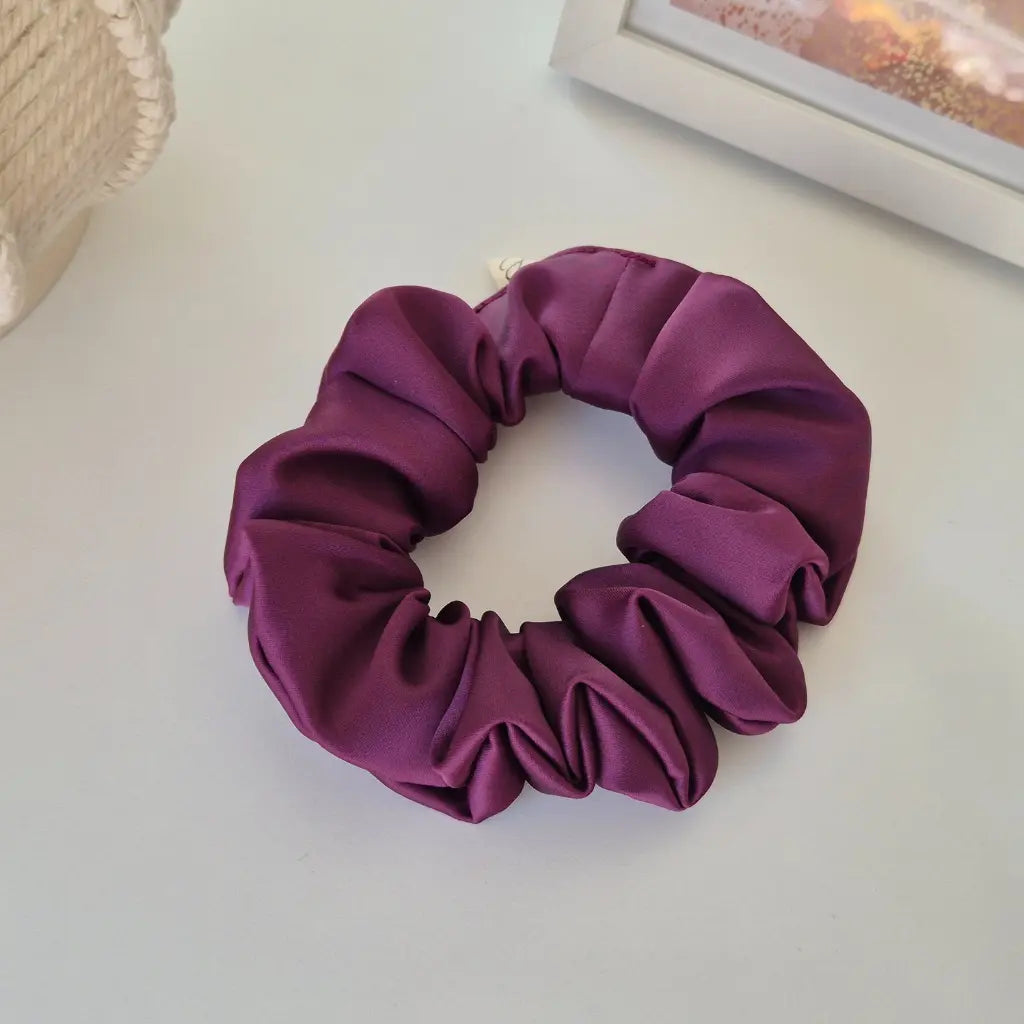 Chouchou en Satin Prune - Les Chouchous de Justine