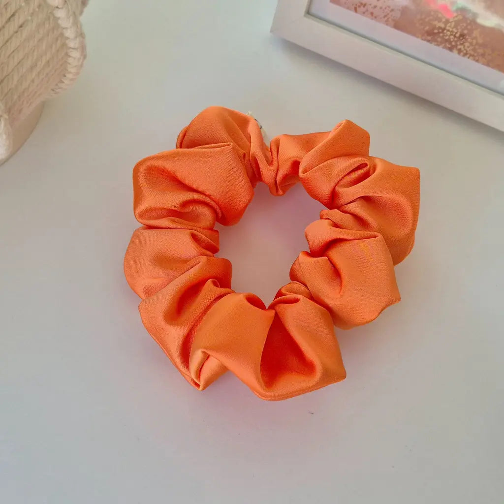 Chouchou en Satin Abricot - Les Chouchous de Justine