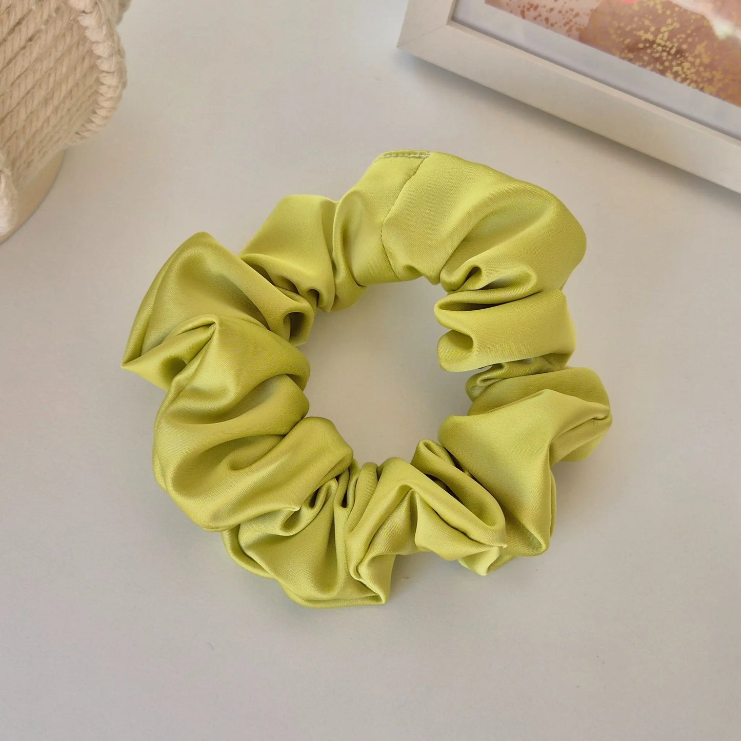 Chouchou en Satin Lime - Les Chouchous de Justine