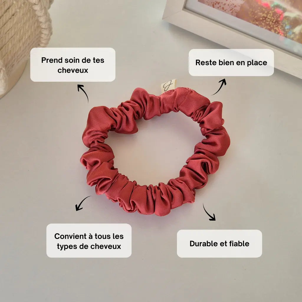 Mini Chouchou en Satin Brique - Les Chouchous de Justine