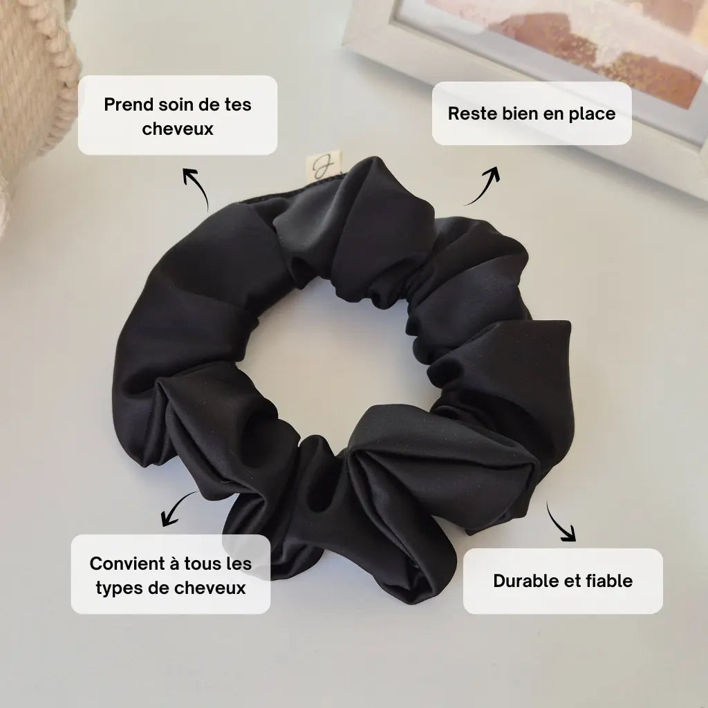 Chouchou en Satin Noir - Les Chouchous de Justine