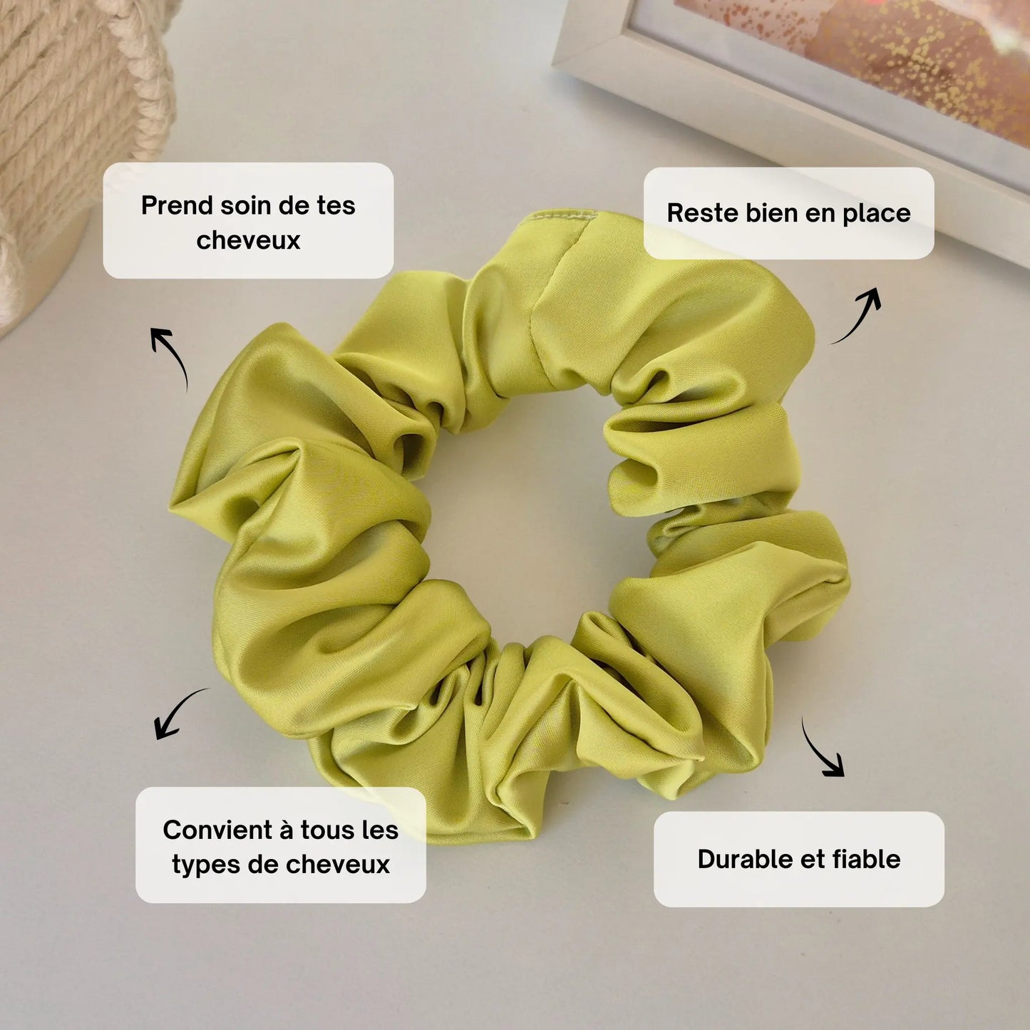 Chouchou en Satin Lime - Les Chouchous de Justine