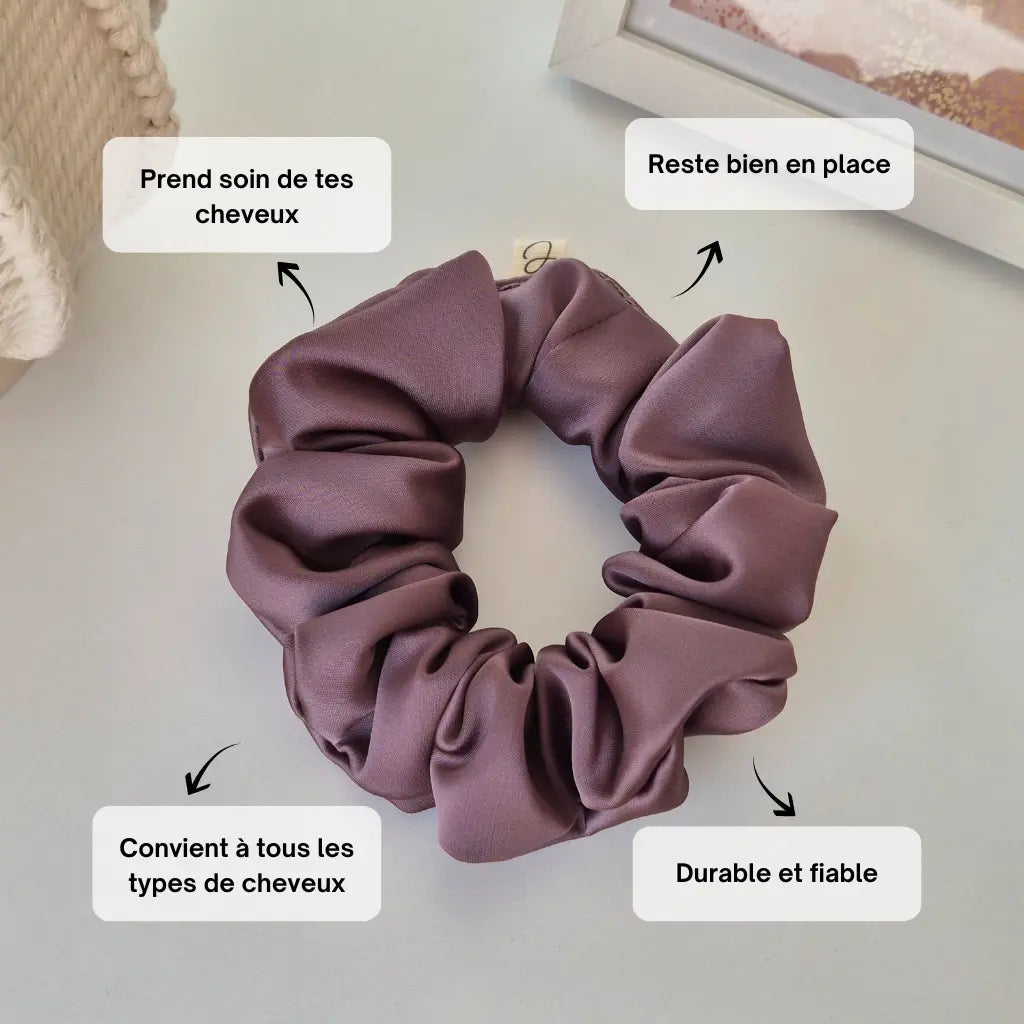 Chouchou en Satin Taupe - Les Chouchous de Justine
