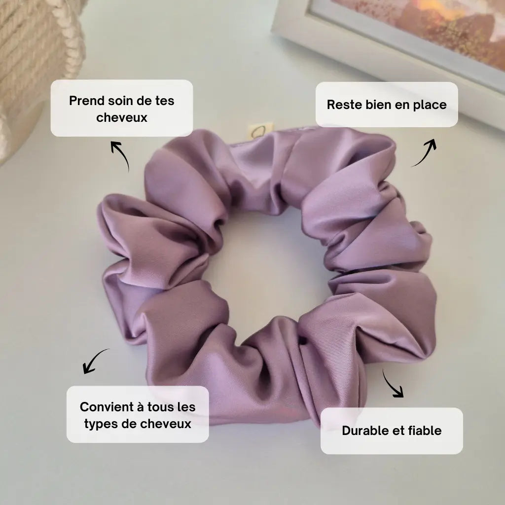 Chouchou en Satin Rose Parme - Les Chouchous de Justine