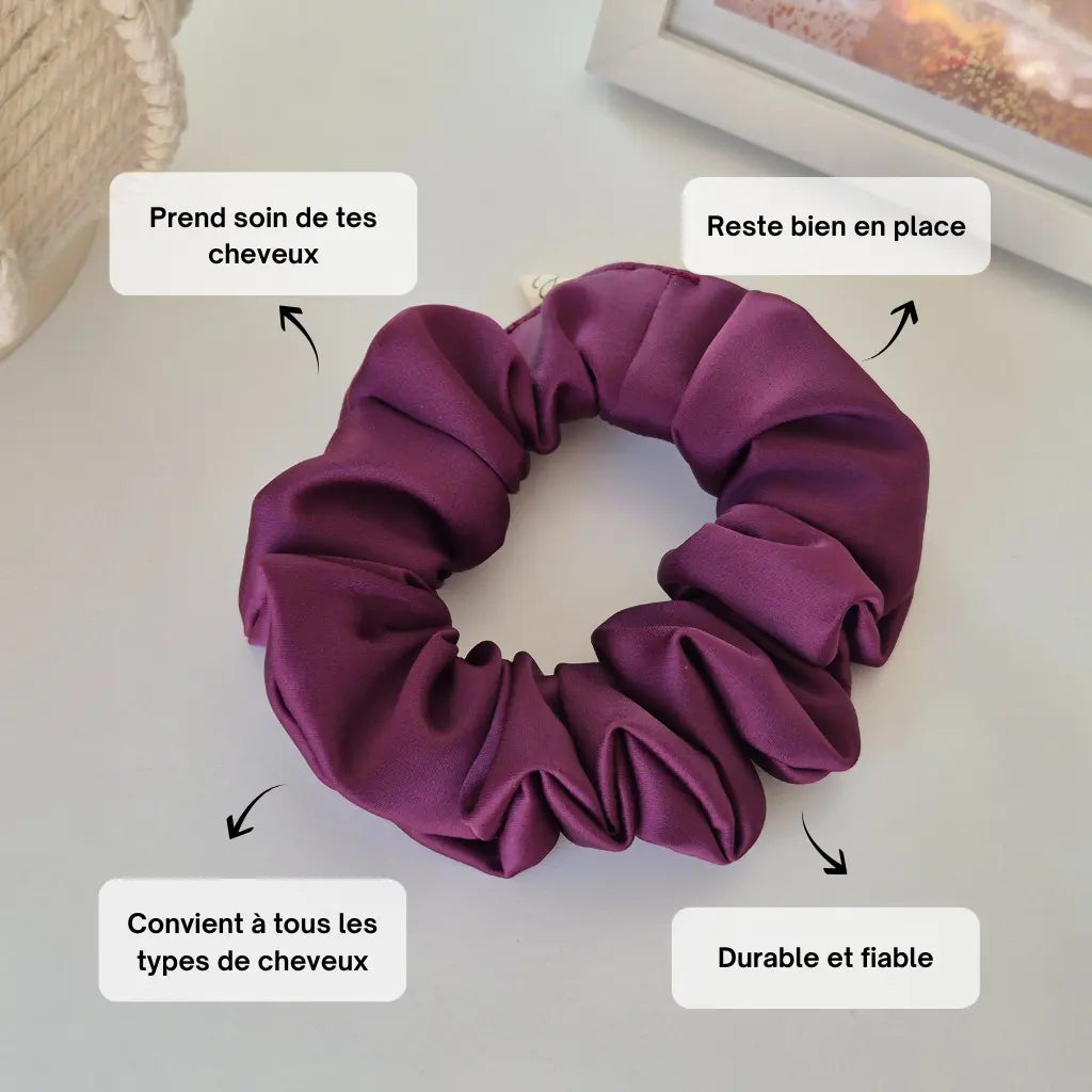Chouchou en Satin Prune - Les Chouchous de Justine