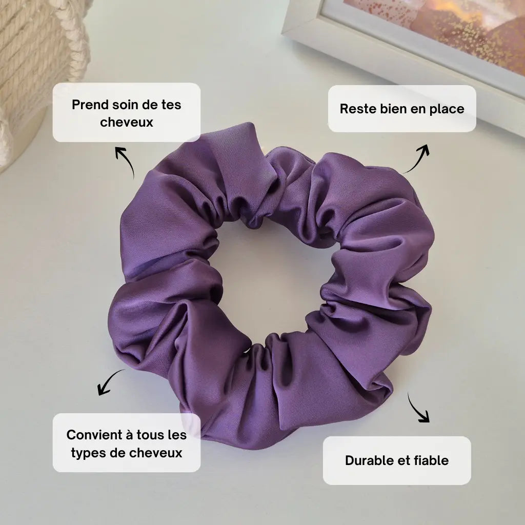 Chouchou en Satin Parme - Les Chouchous de Justine