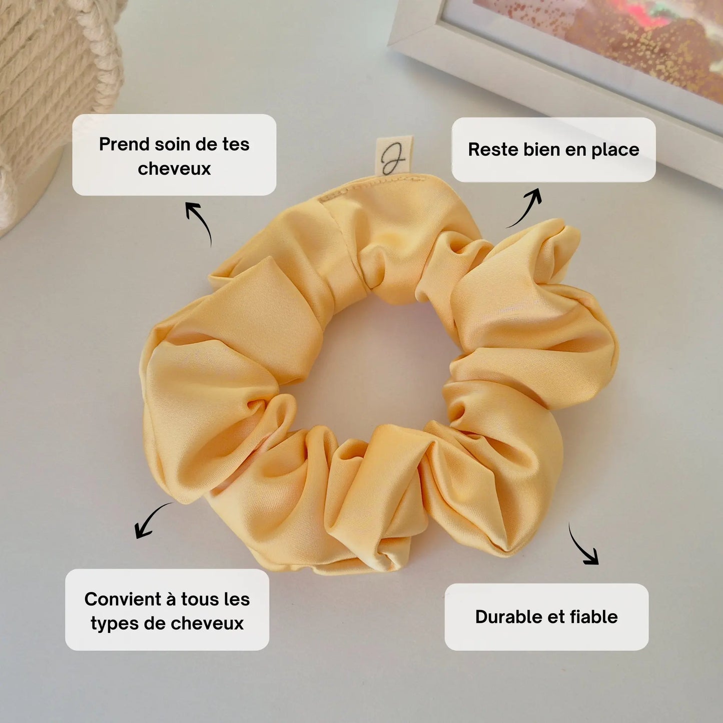 Chouchou en Satin Jaune - Les Chouchous de Justine