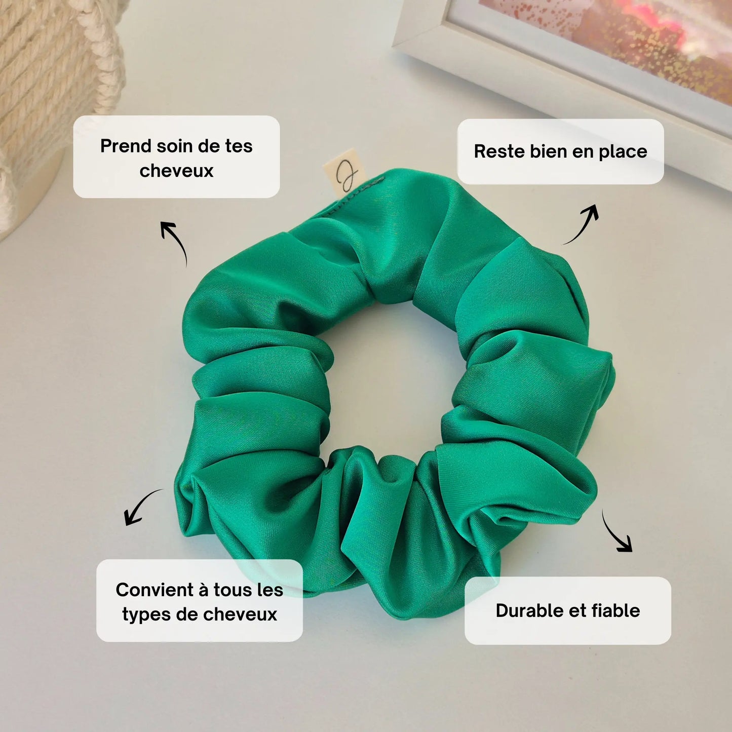 Chouchou en Satin Vert - Les Chouchous de Justine