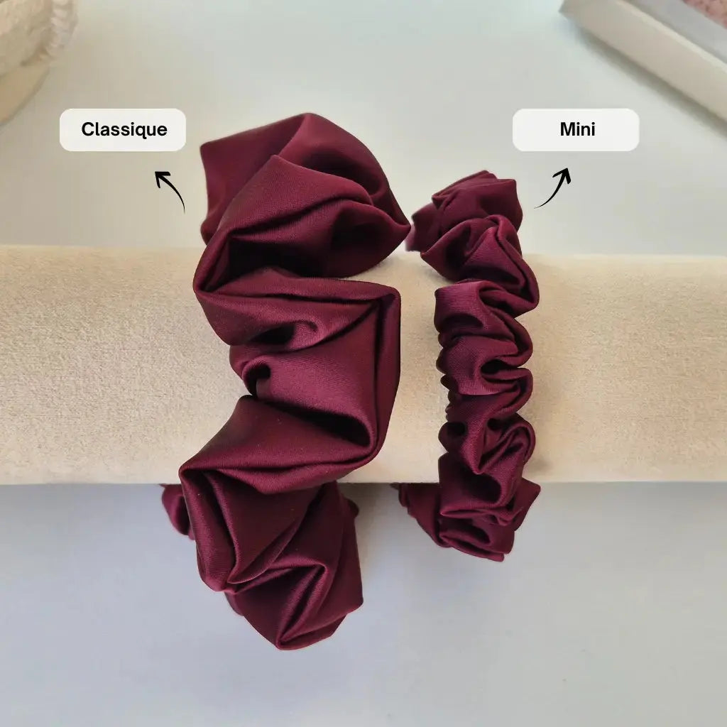 Chouchou en Satin Bordeaux - Les Chouchous de Justine