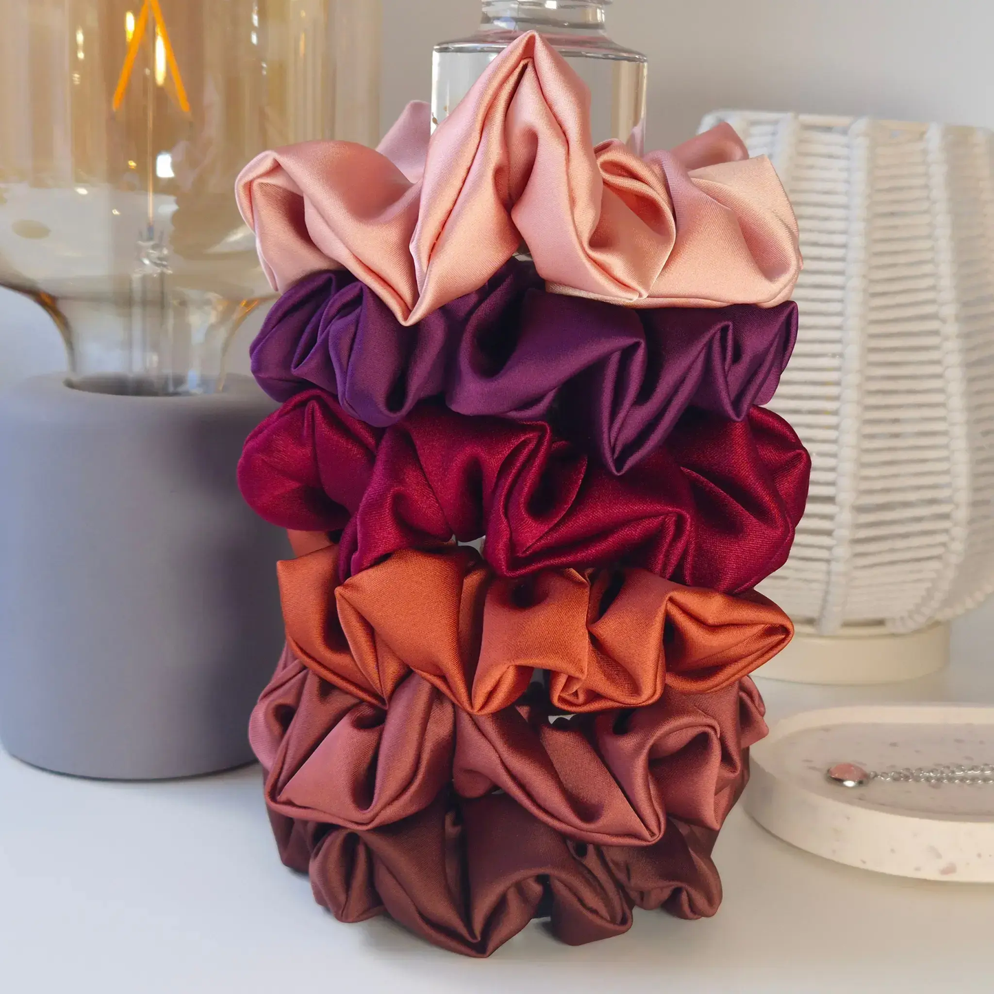 Chouchou en Satin Cognac - Les Chouchous de Justine