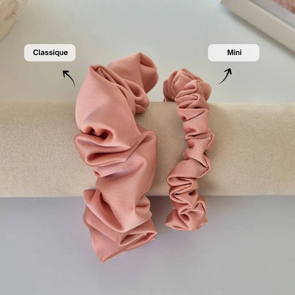 Chouchou en Satin Rose Carmay - Les Chouchous de Justine