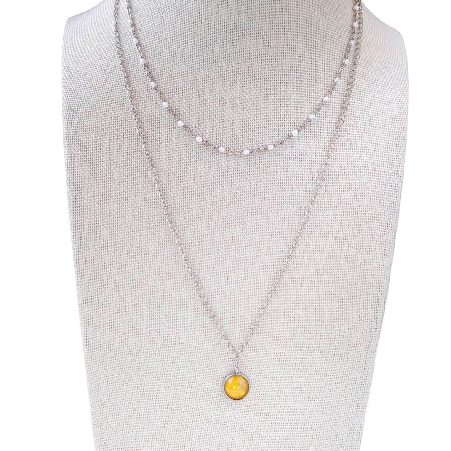 Collier avec Pendentif Jaune Moutarde - Les Chouchous de Justine