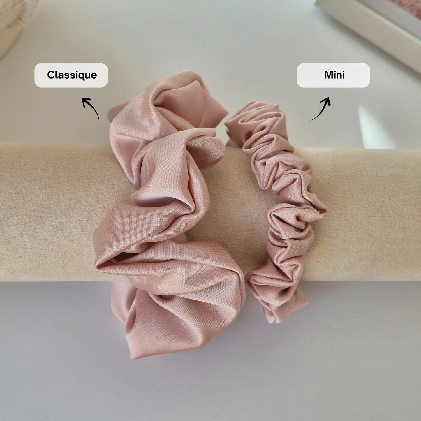 Chouchou en Satin Rose Dragée - Les Chouchous de Justine