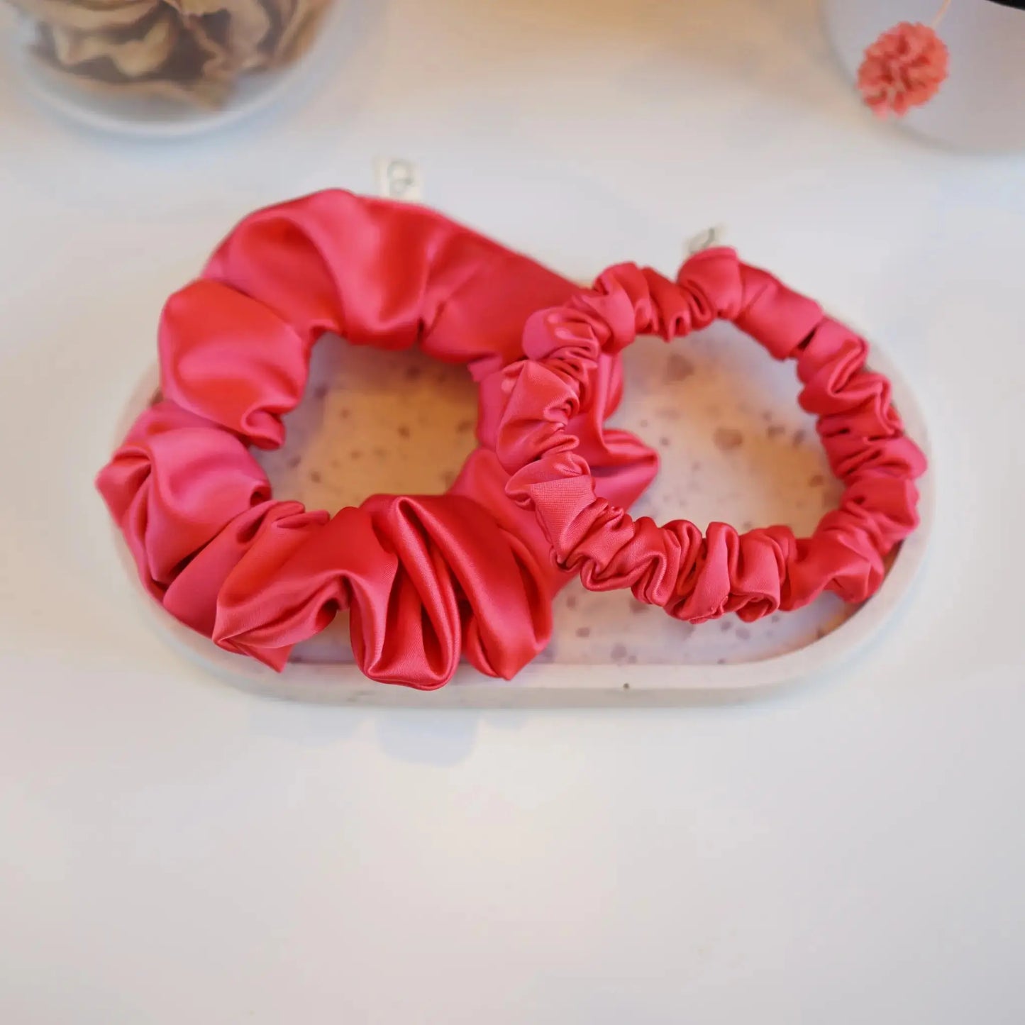 Corail - Chouchou Cheveux Satin - Les Chouchous de Justine