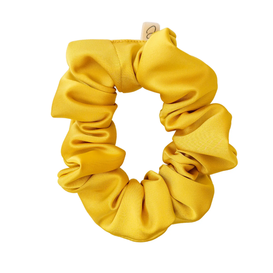 Chouchou en Satin Jaune Moutarde - Les Chouchous de Justine