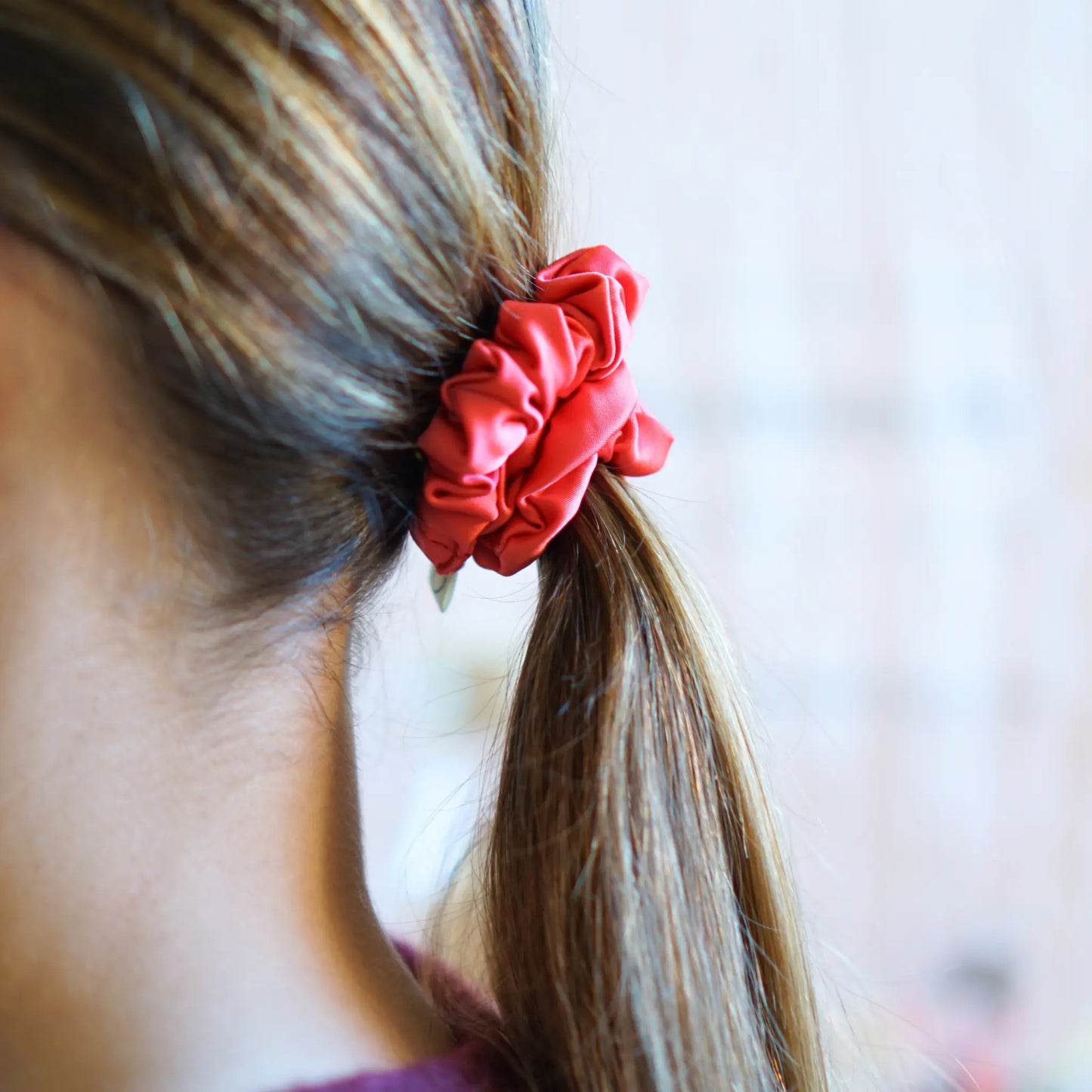 Corail - Mini Chouchou Cheveux Satin - Les Chouchous de Justine
