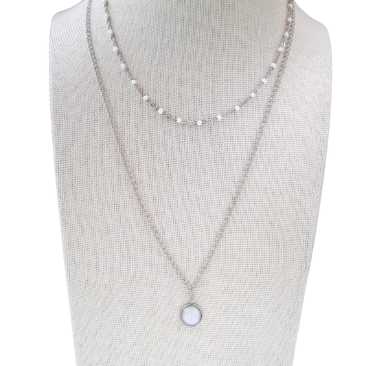 Collier avec Pendentif Blanc - Les Chouchous de Justine