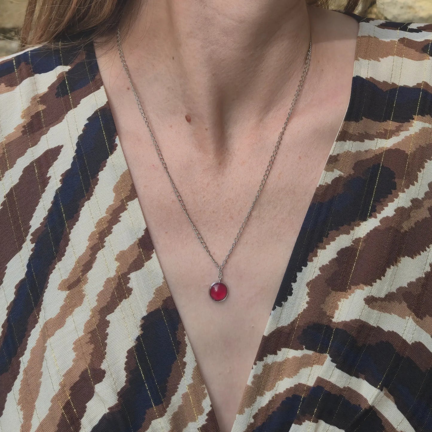 Collier avec Pendentif Rouge - Les Chouchous de Justine
