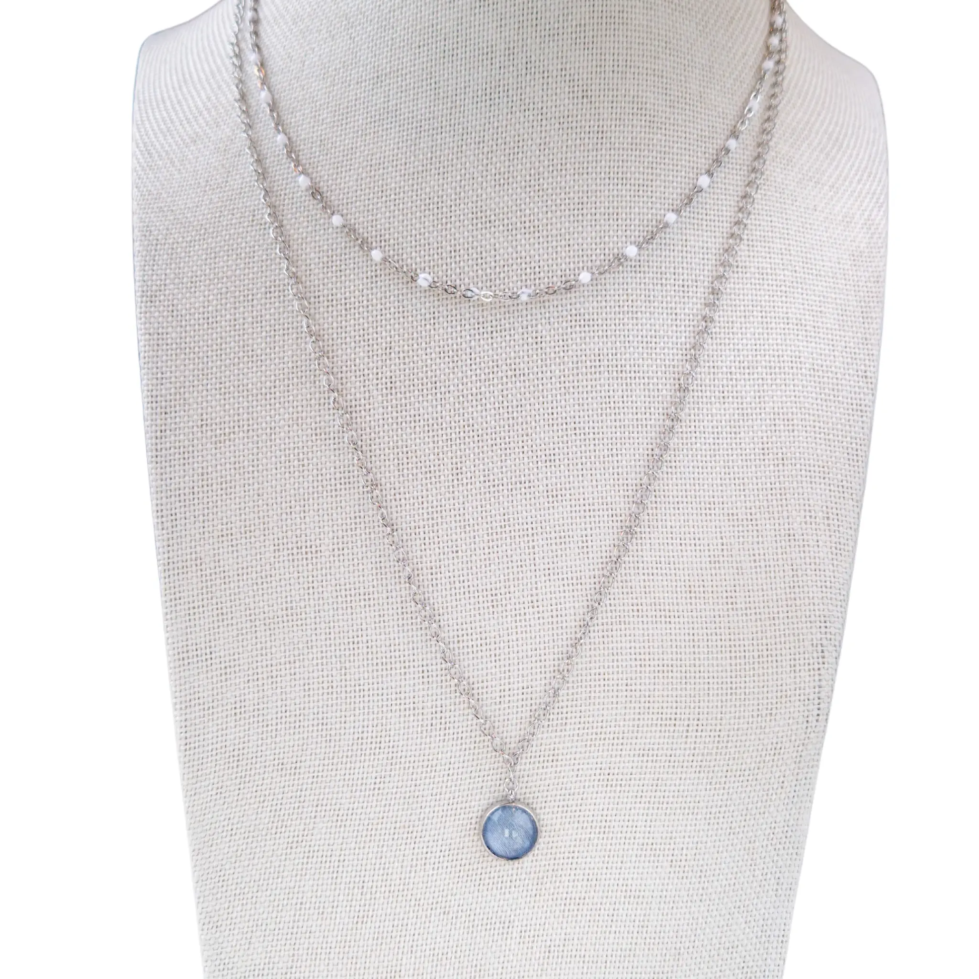 Collier avec Pendentif Bleu Ciel - Les Chouchous de Justine