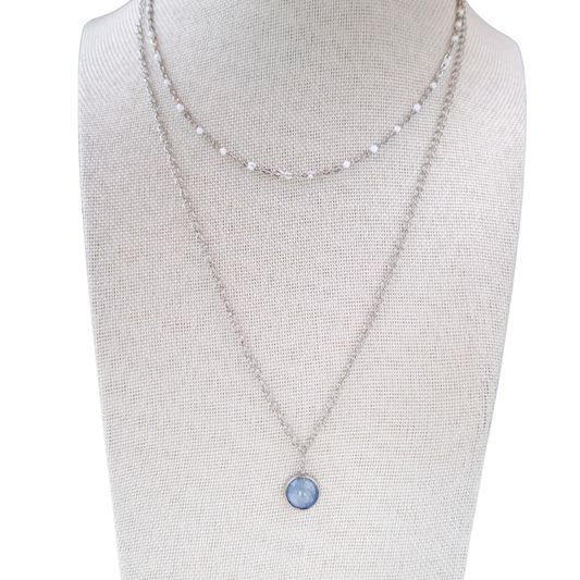 Collier avec Pendentif Bleu Ciel - Les Chouchous de Justine