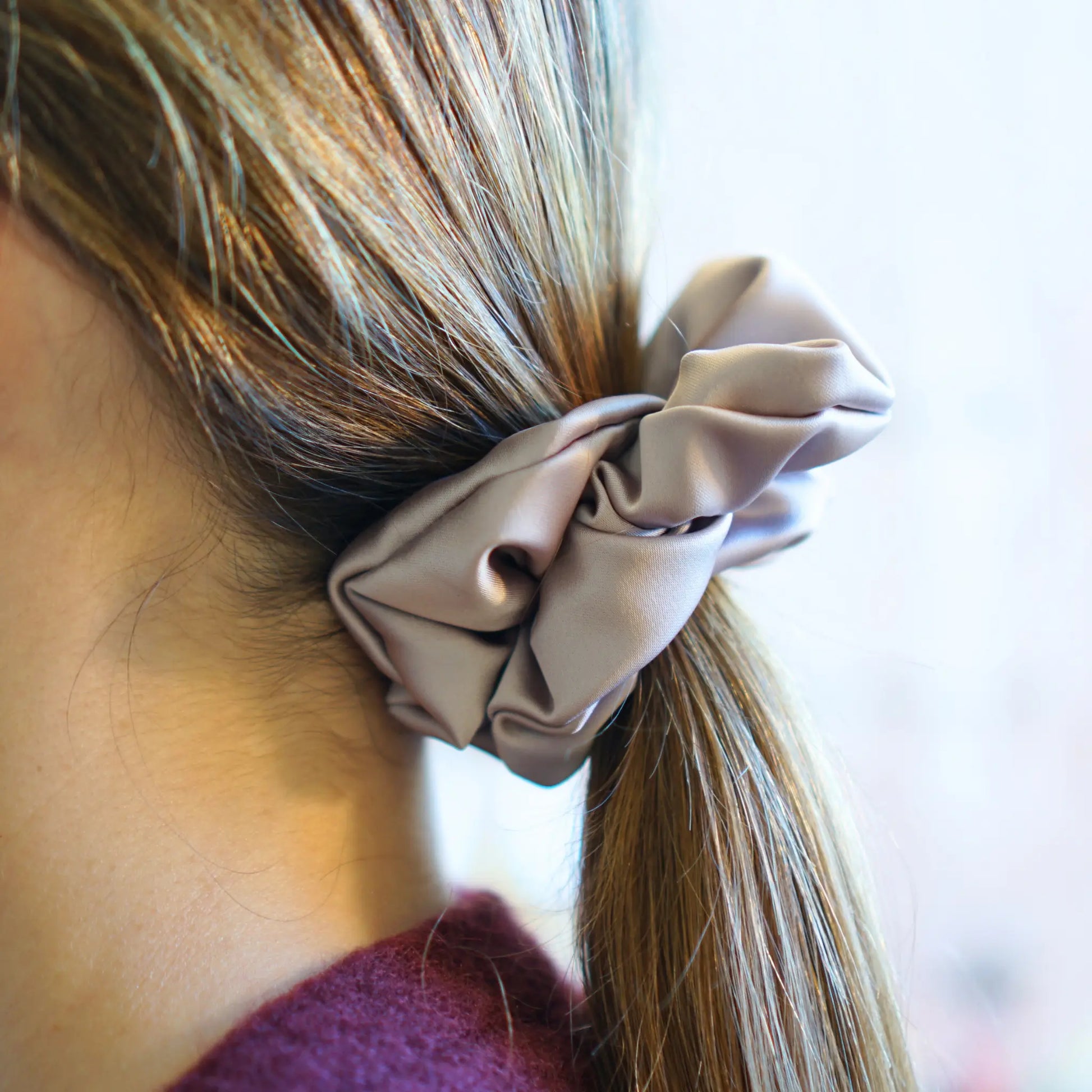 Vieux Rose Clair - Chouchou Cheveux Satin - Les Chouchous de Justine