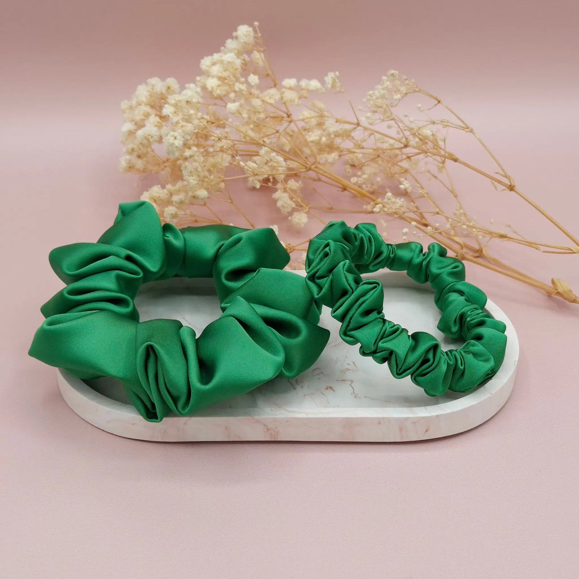 Chouchou en Satin Vert - Les Chouchous de Justine