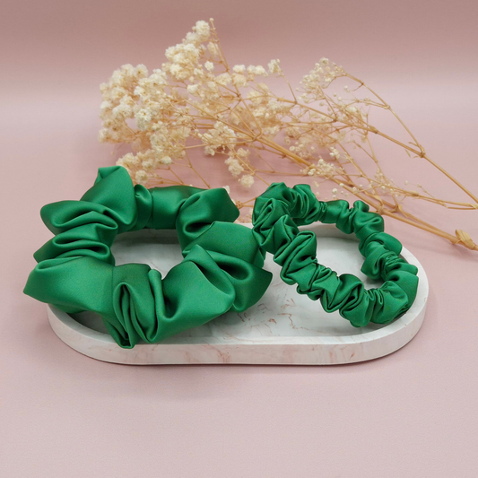 Chouchou en Satin Vert - Les Chouchous de Justine