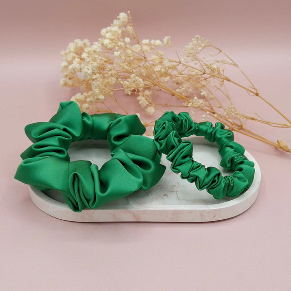 Chouchou en Satin Vert - Les Chouchous de Justine