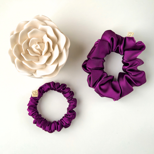 Chouchou en Satin Prune