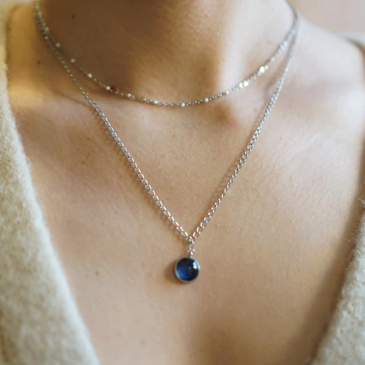 Bleu Navy - Collier Double - Les Chouchous de Justine