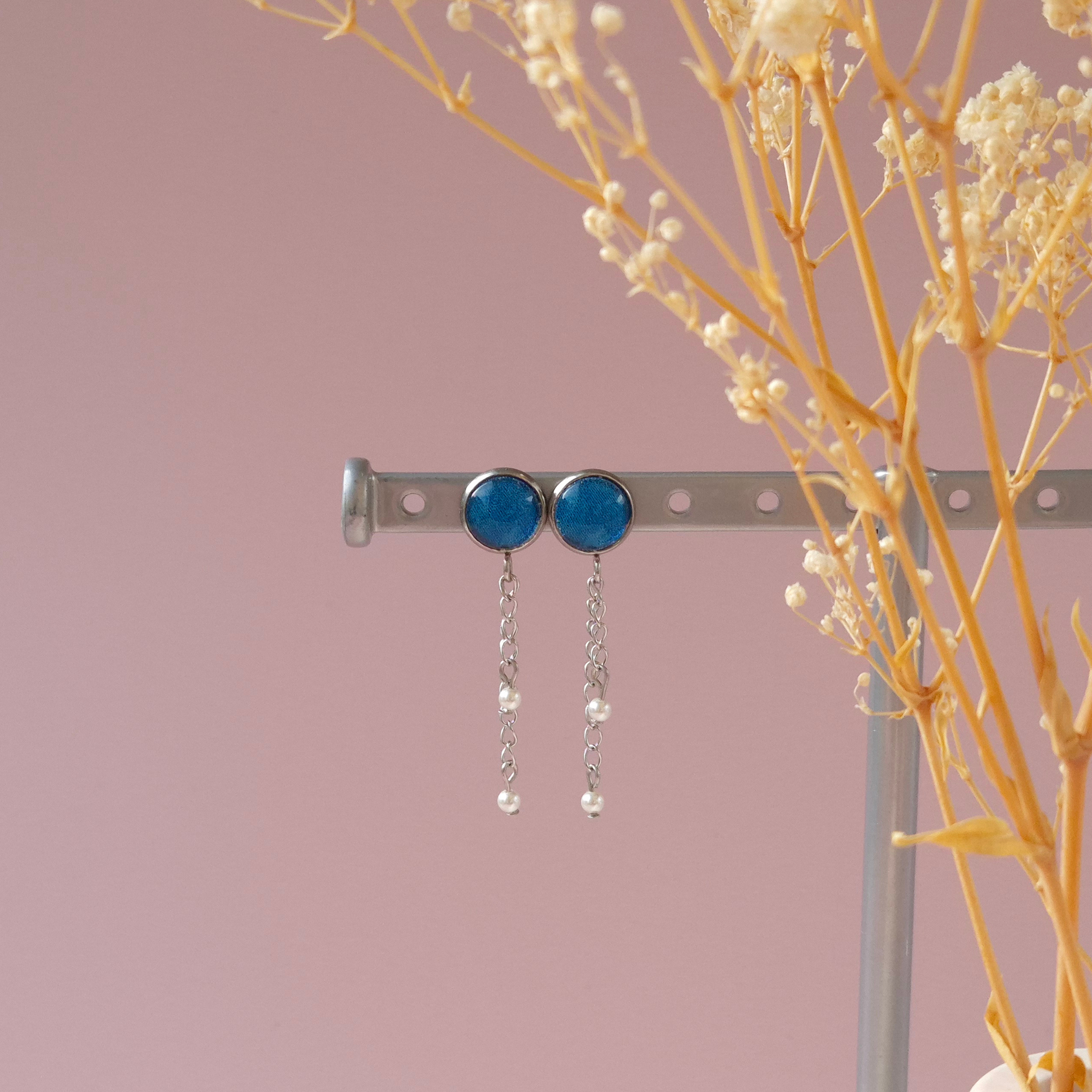 Boucles d'oreilles Bleu Turquoise - Les Chouchous de Justine