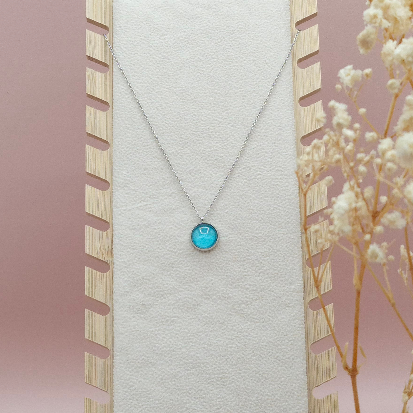 Collier avec Pendentif Bleu Givré - Les Chouchous de Justine