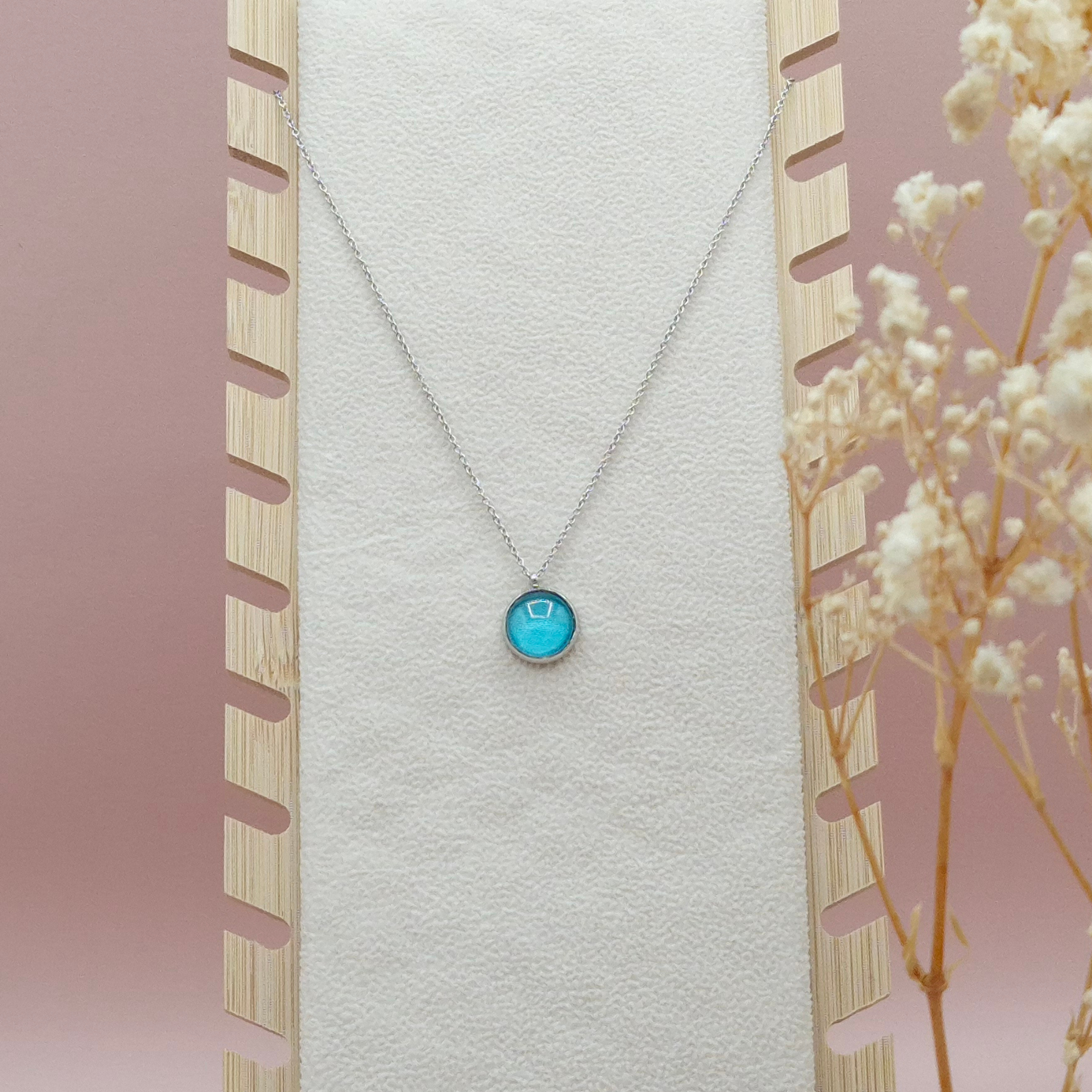 Collier avec Pendentif Bleu Givré - Les Chouchous de Justine