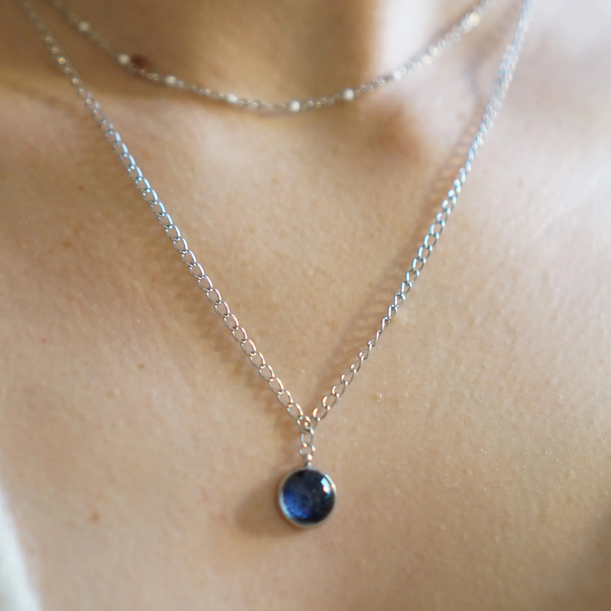 Bleu Navy - Collier Double - Les Chouchous de Justine
