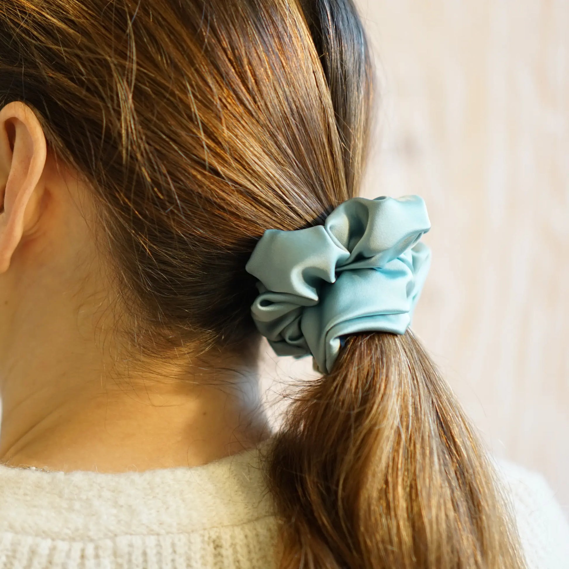 Bleu Givré - Chouchou Cheveux Satin - Les Chouchous de Justine