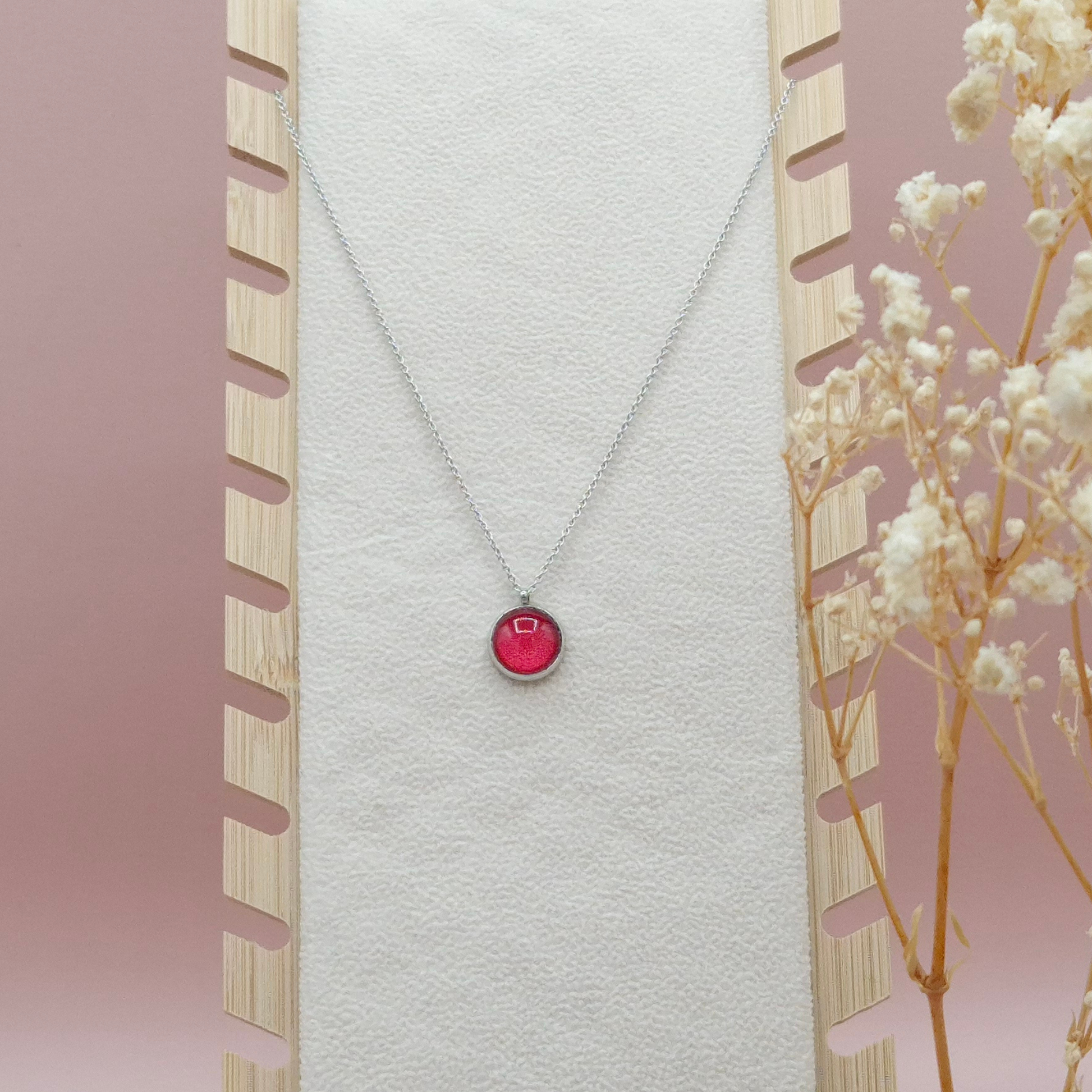 Collier avec Pendentif Fuschia - Les Chouchous de Justine