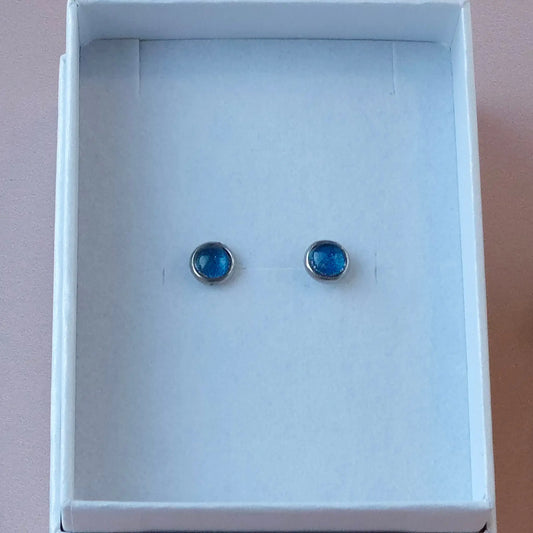 Puces d'oreilles Bleu Turquoise - Les Chouchous de Justine