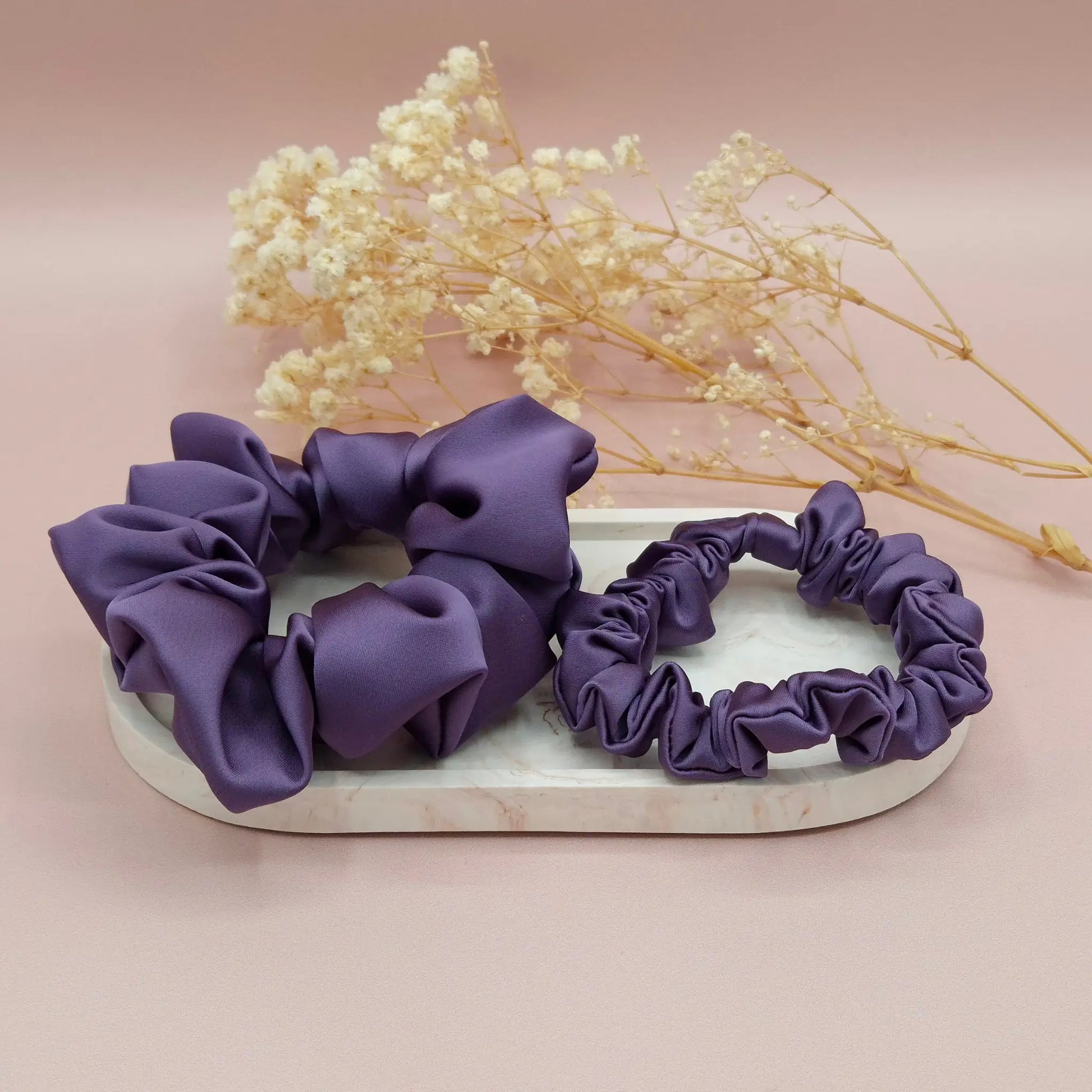 Chouchou en Satin Parme - Les Chouchous de Justine
