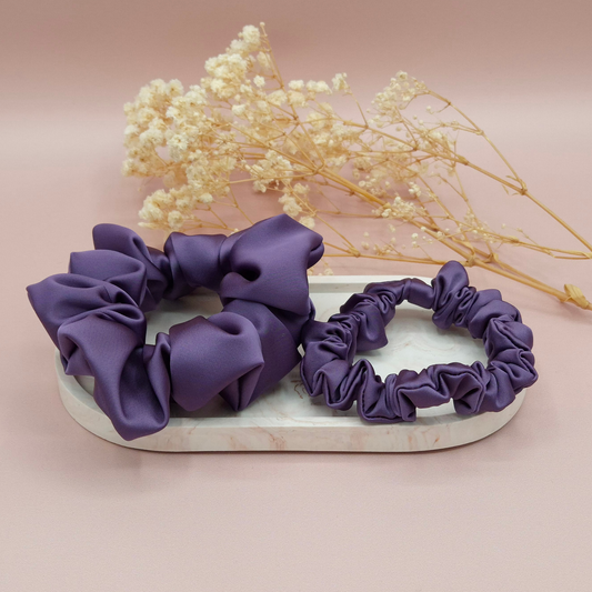 Chouchou en Satin Parme - Les Chouchous de Justine