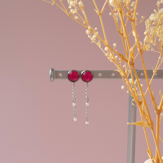 Boucles d'oreilles Fuschia - Les Chouchous de Justine